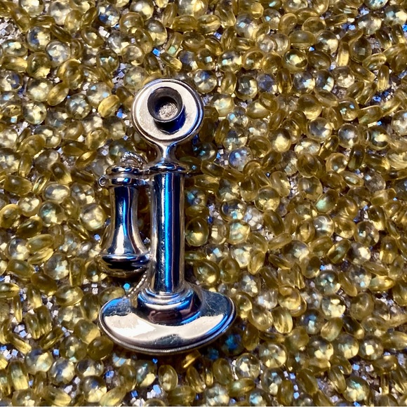 BEAU Sterling Candlestick Phone Brooch - Picture 1 of 8